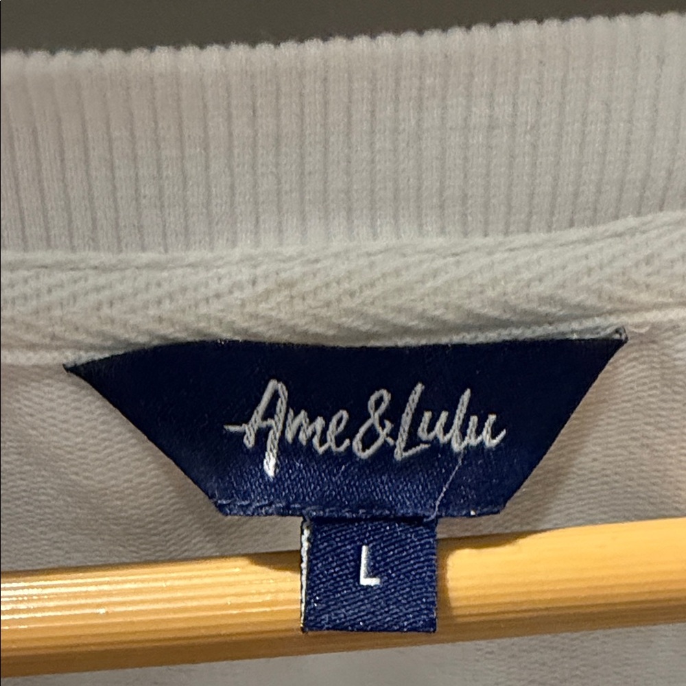White Crewneck Sweatshirt Pickleball Embroidered Logo - Picture 2 of 3